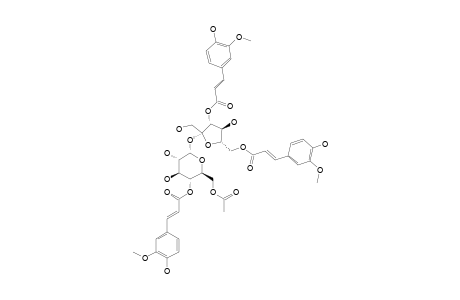 QUIQUESETINERVIUSIDE_B;(3,6-O-DI-FERULOYL)-BETA-D-FRUCTOFURANOSYL-(2->1)-(4-O-FERULOYL)-6-ACETYL-ALPHA-D-GLUCOPYRANOSIDE