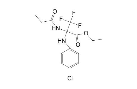 Ethyl 2-(4-chloroanilino)-3,3,3-trifluoro-2-propionamidopropionate