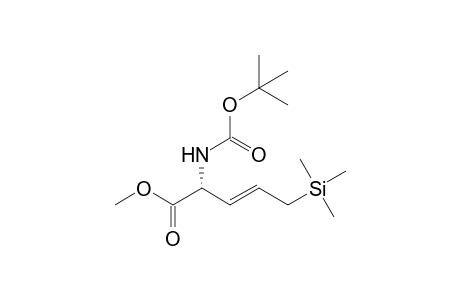 (2R)-2-tert-Butoxycarbonyl)amino-5-trimethylsilyl-E-pent-3-enoic acid methyl ester