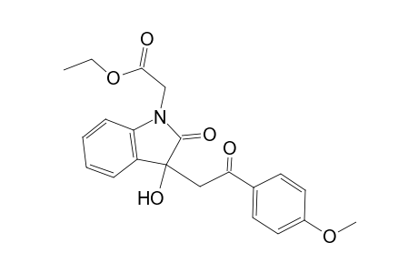 1H-indole-1-acetic acid, 2,3-dihydro-3-hydroxy-3-[2-(4-methoxyphenyl)-2-oxoethyl]-2-oxo-, ethyl ester