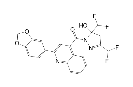 1-{[2-(1,3-benzodioxol-5-yl)-4-quinolinyl]carbonyl}-3,5-bis(difluoromethyl)-4,5-dihydro-1H-pyrazol-5-ol