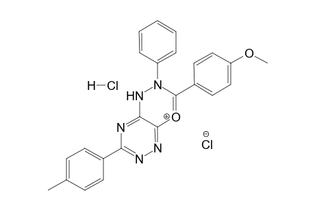 3-(p-Methoxyphenyl)-7-(p-methylphenyl)-2-phenyl-1,2,4-triazino[5,6-e]-1,3,4-oxadiazinium chloride hydrchloride salt