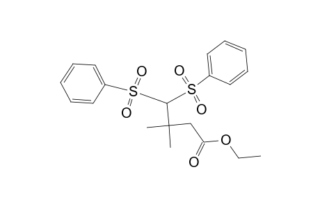 Ethyl 3,3-Dimethyl-4,4-bis(phenylsulfonyl)butanoate