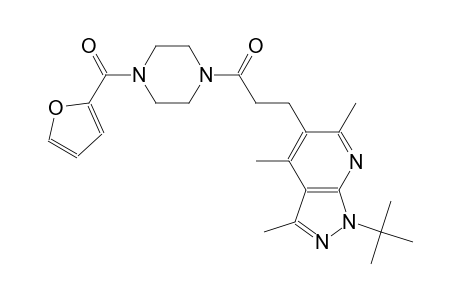 1H-pyrazolo[3,4-b]pyridine, 1-(1,1-dimethylethyl)-5-[3-[4-(2-furanylcarbonyl)-1-piperazinyl]-3-oxopropyl]-3,4,6-trimethyl-