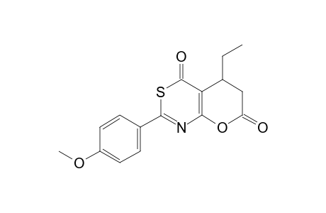 2-(4-Methoxyphenyl)-5-ethyl-5,6-dihydro-4H,7H-pyrano[2,3-d][1,3]thiazine-4,7-dione