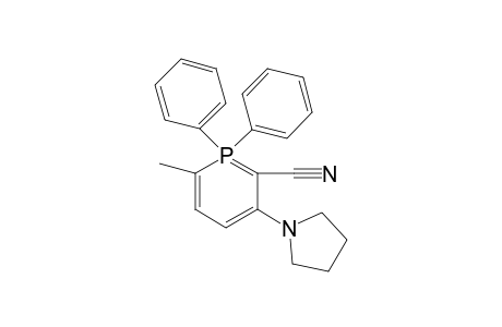 6-Methyl-1,1-diphenyl-3-pyrrolidin-1-yl-1.lamda.5-phosphinine-2-carbonitrile