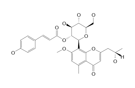 ISOALOERESIN-D;8-C-BETA-D-[2'-O-(E)-PARA-COUMAROYL]-GLUCOPYRANOSYL-2-[(S)-2-HYDROXY]-PROPYL-7-METHOXY-5-METHYLCHROMONE