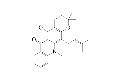 2,3,4,11-Tetrahydro-5-hydroxy-2,2,11-trimethyl-12-(3-methylbut-2-enyl)-6H-pyrano-[3,2-B]-acridin-6-one