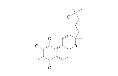 (+)-BRACHYPHYLLONE;(R)-(+)-9-HYDROXY-3-(4'-HYDROXY-4'-METHYLPENTAN-1'-YL)-3,8-DIMETHYL-3H-NAPHTHO-[2,1-B]-PYRAN-7,10-DIONE