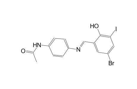 acetamide, N-[4-[[(E)-(5-bromo-2-hydroxy-3-iodophenyl)methylidene]amino]phenyl]-