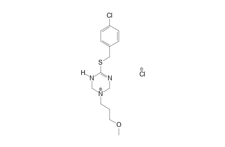 6-[(p-chlorobenzyl)thio]-3-(3-methoxypropyl)-1,2,3,4-tetrahydro-s-triazine, monohydrochloride