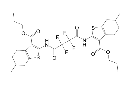 propyl 6-methyl-2-[(2,2,3,3-tetrafluoro-4-{[6-methyl-3-(propoxycarbonyl)-4,5,6,7-tetrahydro-1-benzothien-2-yl]amino}-4-oxobutanoyl)amino]-4,5,6,7-tetrahydro-1-benzothiophene-3-carboxylate