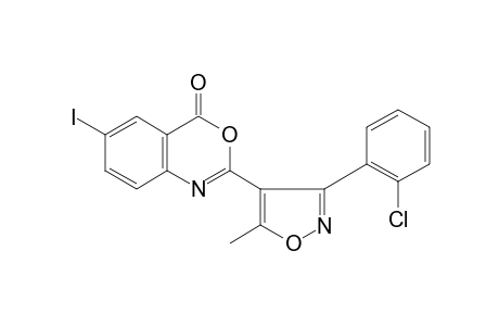 2-[3-(o-chlorophenyl)-5-methyl-4-isoxazolyl]-6-iodo-4H-3,1-benzoxazin-4-one