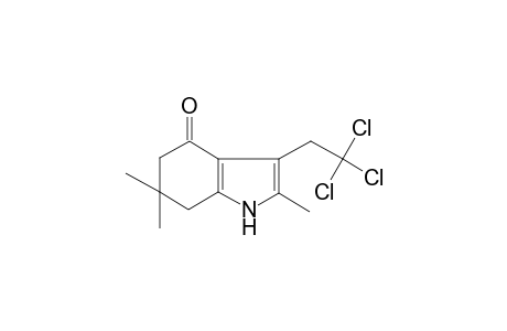 4H-indol-4-one, 1,5,6,7-tetrahydro-2,6,6-trimethyl-3-(2,2,2-trichloroethyl)-