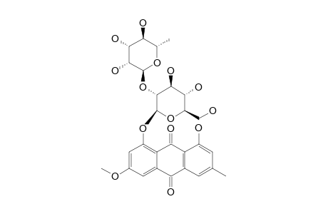 1,8-DIHYDROXY-6-METHOXY-3-METHYL-ANTHRAQUINONE-8-O-RHAMNOPYRANOSYL-(1->2)-GLUCOPYRANOSIDE