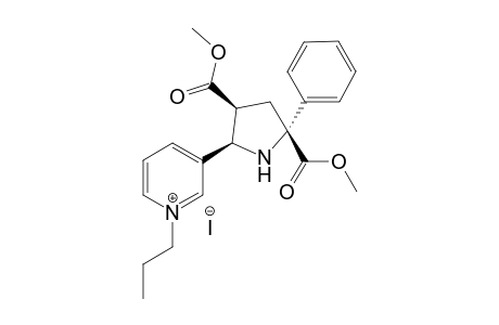 Dimethyl 2-phenyl-c-5-(1'-propylpyridinium-3'-yl)pyrrolidine-r-2,c-4-dicarboxylate iodide