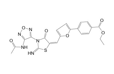 4-[5-[(E)-[3-(4-acetamido-1,2,5-oxadiazol-3-yl)-2-imino-4-oxo-5-thiazolidinylidene]methyl]-2-furanyl]benzoic acid ethyl ester