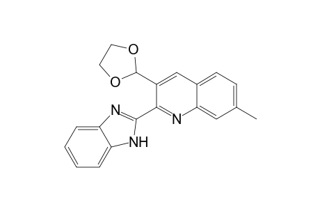 Quinoline, 2-(1H-benzimidazol-2-yl)-3-(1,3-dioxolan-2-yl)-7-methyl-