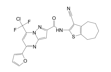 7-[chloranyl-bis(fluoranyl)methyl]-N-(3-cyano-5,6,7,8-tetrahydro-4H-cyclohepta[b]thiophen-2-yl)-5-(furan-2-yl)pyrazolo[1,5-a]pyrimidine-2-carboxamide