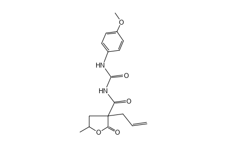 1-(3-ALLYL-5-METHYL-2-OXOTETRAHYDRO-3-FUROYL)-3-(p-METHOXYPHENYL)UREA