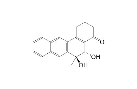 Benz[a]anthracen-4(1H)-one, 2,3,5,6-tetrahydro-5,6-dihydroxy-6-methyl-, cis-