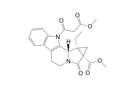 Cycloprop[1,2]indolizino[8,7-b]indole-10(1H)-propanoic acid, 10c-ethyl-1a,2,4,5,10b,10c-hexahydro-1a-(methoxycarbonyl)-.beta.,2-dioxo-, methyl ester, (1a.alpha.,10b.alpha.,10c.alpha.)-(.+-.)-