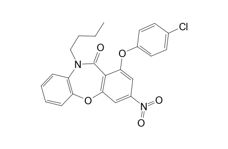 10-Butyl-1-(4-chlorophenoxy)-3-nitrodibenzo[b,f][1,4]oxazepin-11(10H)-one