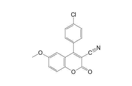 4-(p-chlorophenyl)-6-methoxy-2-oxo-2H-1-benzopyran-3-carbonitrile