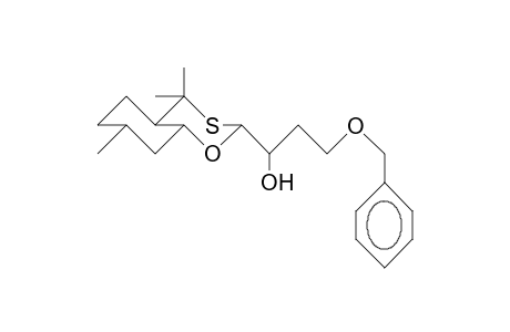 3(eq)-(3-Benzyloxy-1(R)-hydroxy-propyl)-5,5,9(eq)-trimethyl-2-oxa-4-thia-trans-bicyclo(4.4.0)decane