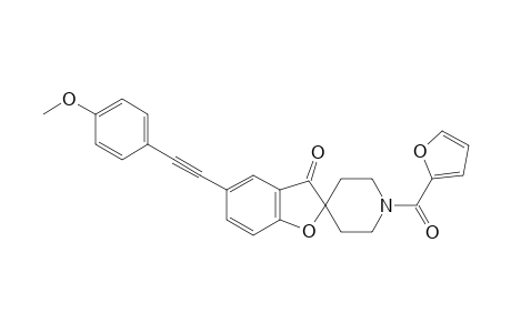1'-(furan-2-carbonyl)-5-[2-(4-methoxyphenyl)ethynyl]spiro[1-benzofuran-2,4'-piperidine]-3-one
