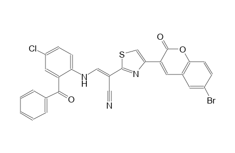 (2E)-3-(2-benzoyl-4-chloroanilino)-2-[4-(6-bromo-2-oxo-2H-chromen-3-yl)-1,3-thiazol-2-yl]-2-propenenitrile