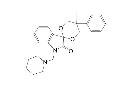 Indole-2(3H)-one, 1-(1-piperidylmethyl)-3,2'-spiro(5-methyl-5-phenyl-1,3-dioxane)-