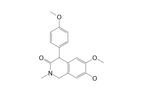 3(2H)-Isoquinolinone, 1,4-dihydro-7-hydroxy-6-methoxy-4-(4-methoxyphenyl)-2-methyl-, (.+-.)-