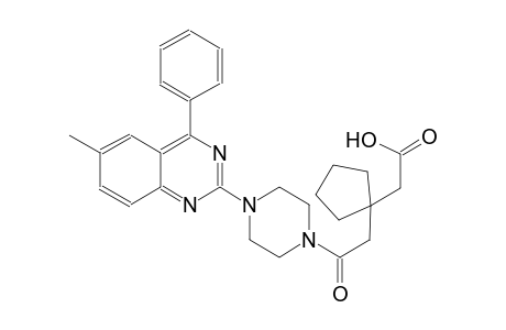 cyclopentaneacetic acid, 1-[2-[4-(6-methyl-4-phenyl-2-quinazolinyl)-1-piperazinyl]-2-oxoethyl]-