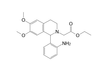 1-(o-AMINOPHENYL)-3,4-DIHYDRO-6,7-DIMETHOXY-2(1H)-ISOQUINOLINEACETIC ACID, ETHYL ESTER