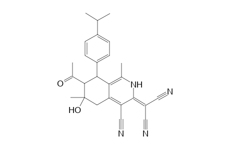 2-[7-Acetyl-4-cyano-6-hydroxy-8-(4-isopropylphenyl)-1,6-dimethyl-5,6,7,8-tetrahydroisoquinolin-3(2H)-ylidene]malononitrile