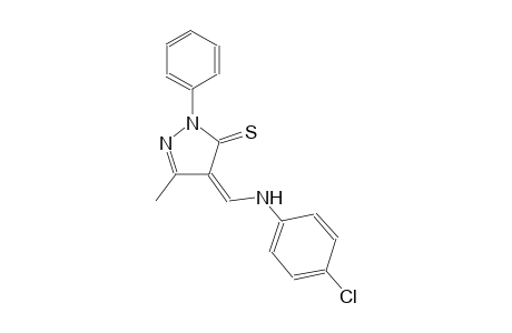 (4Z)-4-[(4-chloroanilino)methylene]-5-methyl-2-phenyl-2,4-dihydro-3H-pyrazole-3-thione