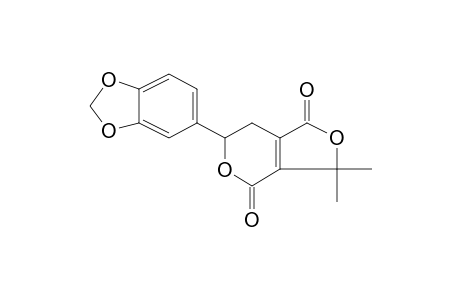 6,7-Dihydro-3,3-dimethyl-6-(3,4-methylenedioxyphenyl)-4H-2,5-dioxaindan-1,4-dione