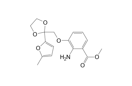 Benzoic acid, 2-amino-3-[[2-(5-methyl-2-furanyl)-1,3-dioxolan-2-yl]methoxy]-, methyl ester