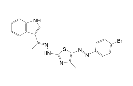 2-{2-[1-(1H-Indol-3-yl)ethylidene]hydrazinyl}-5-[(4-bromophenyl)diazenyl]-4-methylthiazole