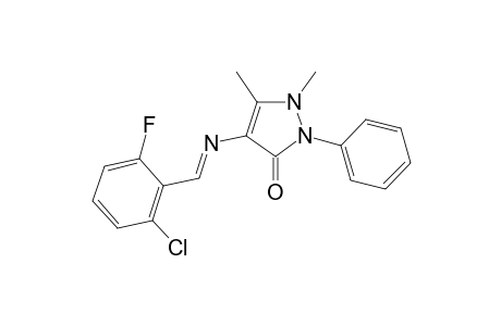 4-([(E)-(2-Chloro-6-fluorophenyl)methylidene]amino)-1,5-dimethyl-2-phenyl-1,2-dihydro-3H-pyrazol-3-one