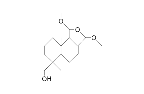6a-Hydroxymethyl-1,3-dimethoxy-6,9a-dimethyl-1,2,5,5a,6,7,8,9,9a,9b-decahydro-naphtho(1,2-C)furan