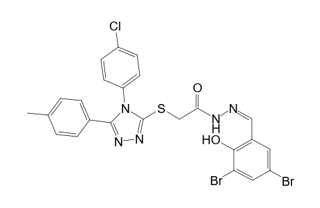 2-{[4-(4-chlorophenyl)-5-(4-methylphenyl)-4H-1,2,4-triazol-3-yl]sulfanyl}-N'-[(Z)-(3,5-dibromo-2-hydroxyphenyl)methylidene]acetohydrazide