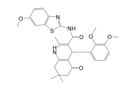 4-(2,3-dimethoxyphenyl)-N-(6-methoxy-1,3-benzothiazol-2-yl)-2,7,7-trimethyl-5-oxo-1,4,5,6,7,8-hexahydro-3-quinolinecarboxamide