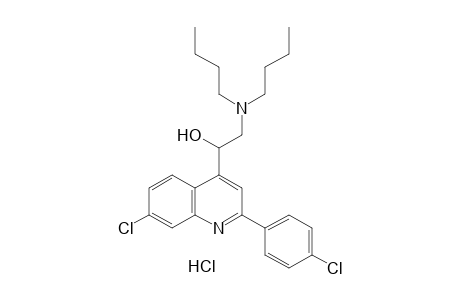 7-chloro-2-(p-chlorophenyl)-a-[(dibutylamino)methyl]-4-quinolinemethanol, monohydrochloride