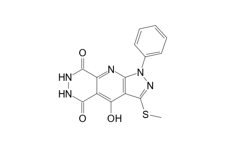 4-Hydroxy-3-methylthio-1-phenylpyrazollo[4',3':5,6]pyrido[2,3-d]pyridazine-5,8-(6H,7H)-dione