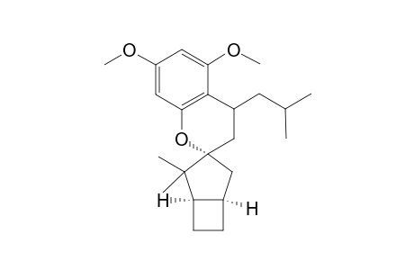 Spiro[2H-1-benzopyran-2,3'-bicyclo[3.2.0]heptane], 3,4-dihydro-5,7-dimethoxy-2',2'-dimethyl-4-(2-methylpropyl)-, [1'.alpha.,3'.alpha.,3'(S*),5'.alpha.]-(.+-.)-