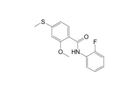 N-(2-Fluoro-phenyl)-2-methoxy-4-methylsulfanyl-benzamide