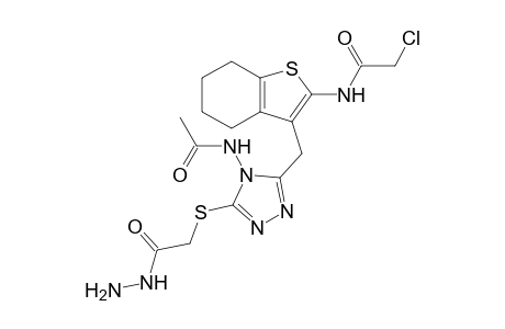 N-[3- (4-Acetylamino-5-hydrazinocarbonylmethylsulfanyl-4H-[1,2,4]triazol-3-ylmethyl)-4,5,6,7-tetrahydro-benzo[b]thiophen-2-yl]-2-chloro-acetamide