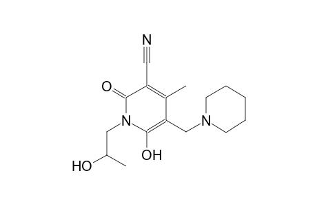 3-pyridinecarbonitrile, 1,2-dihydro-6-hydroxy-1-(2-hydroxypropyl)-4-methyl-2-oxo-5-(1-piperidinylmethyl)-